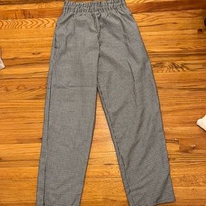 Black and white patterned Straight Pants